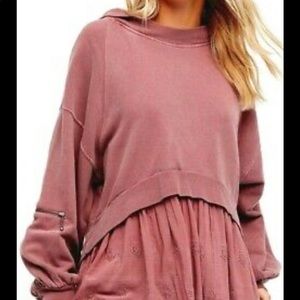 Free People Sweet Streets Rose Hoodie
